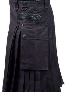 Black Deluxe Utility Kilt, Best Kilt for Men, Fashion Kilts