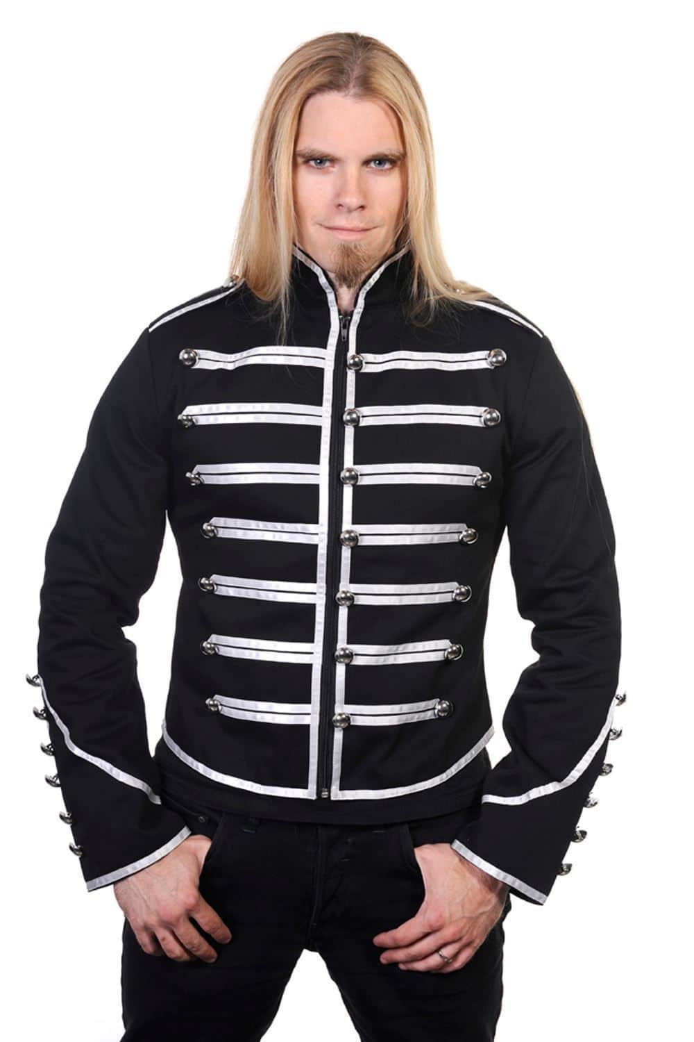 Men's Jacket Military Drummer Parade Marching Band Stage Live Rock Emo  Punk Goth
