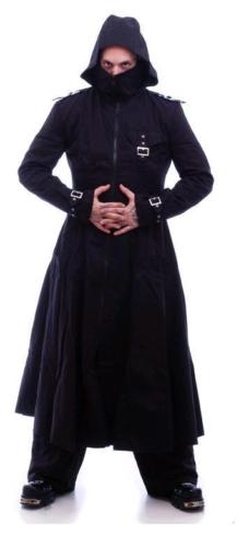 Gabardina negra con capucha para hombre | Chaqueta Gótica a Medida | falda  escocesa y jacks