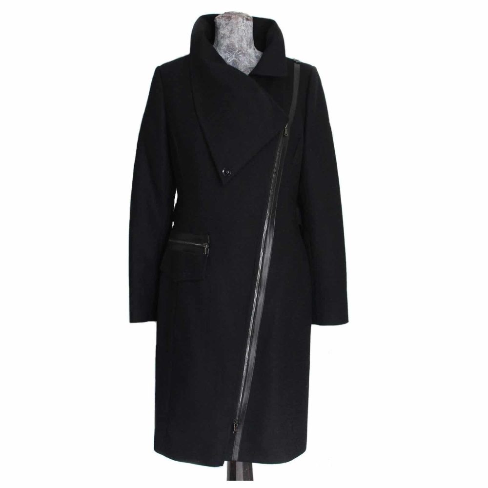 Long Wool Gothic Jacket with Zipper, Made to Measure