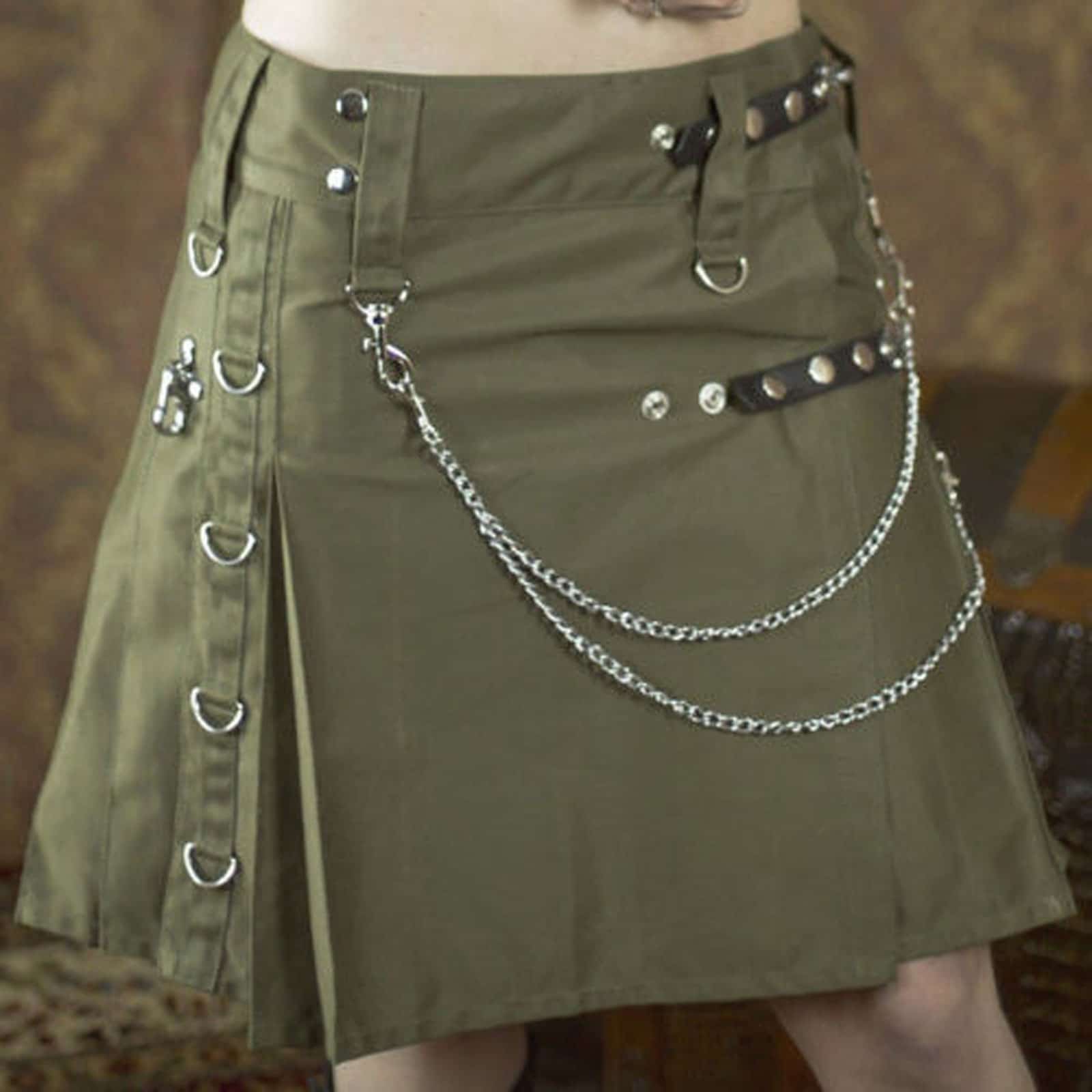 Buy Punk Style Kilted Gothic Skirt - Kilts for Women 00258