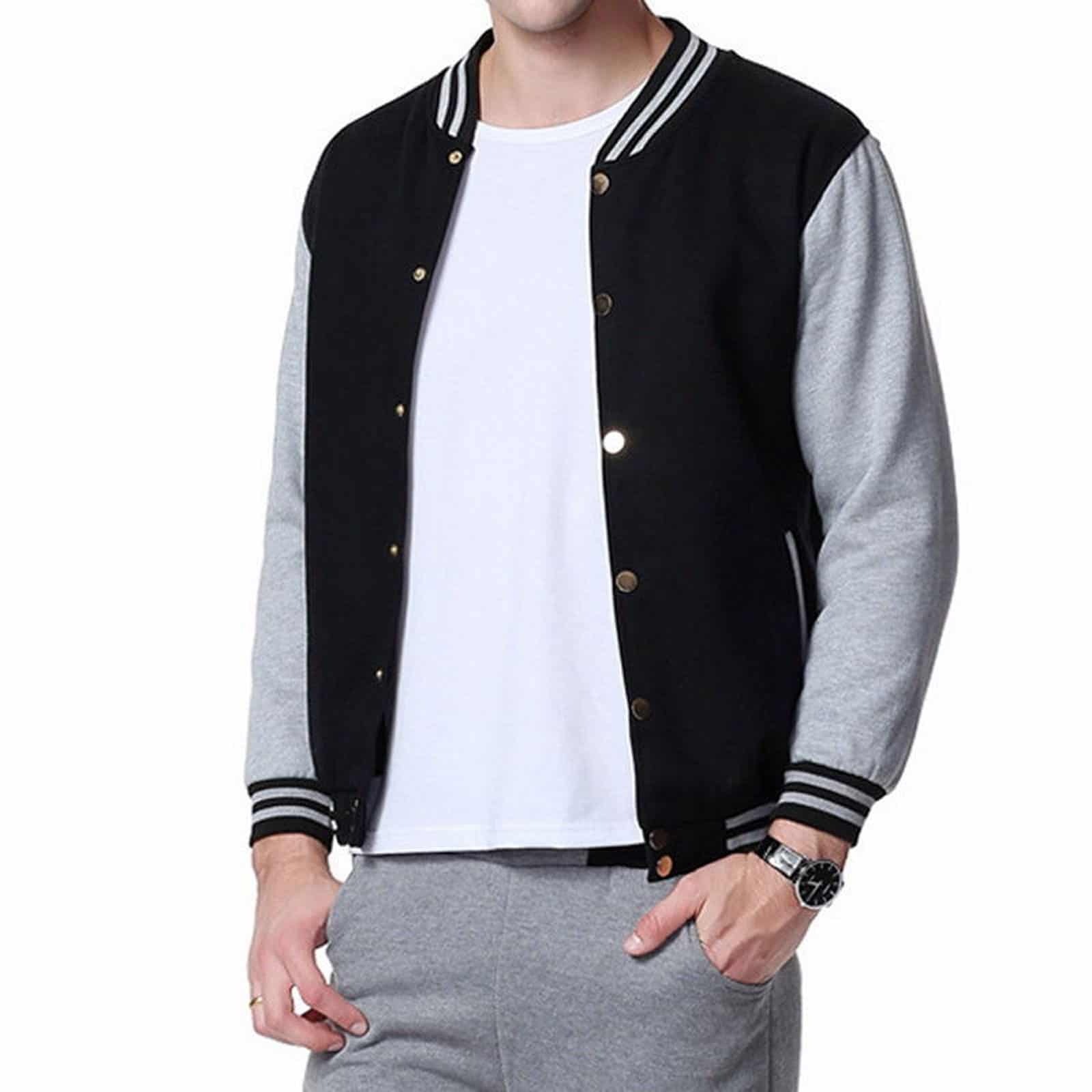 Jackets & Coats, Flower Embroidered Varsity Jacket