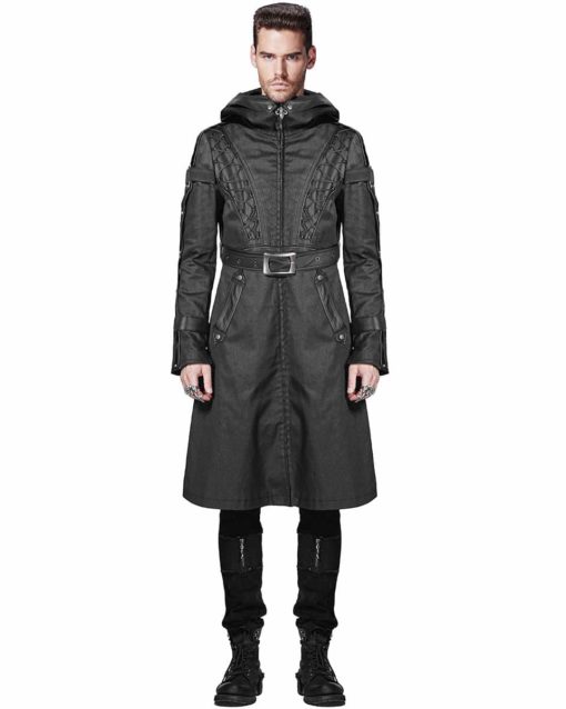 knee length hooded coat