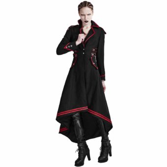 Black Red Long Gothic Jacket for Women | Made to Measure | Kilt and Jacks