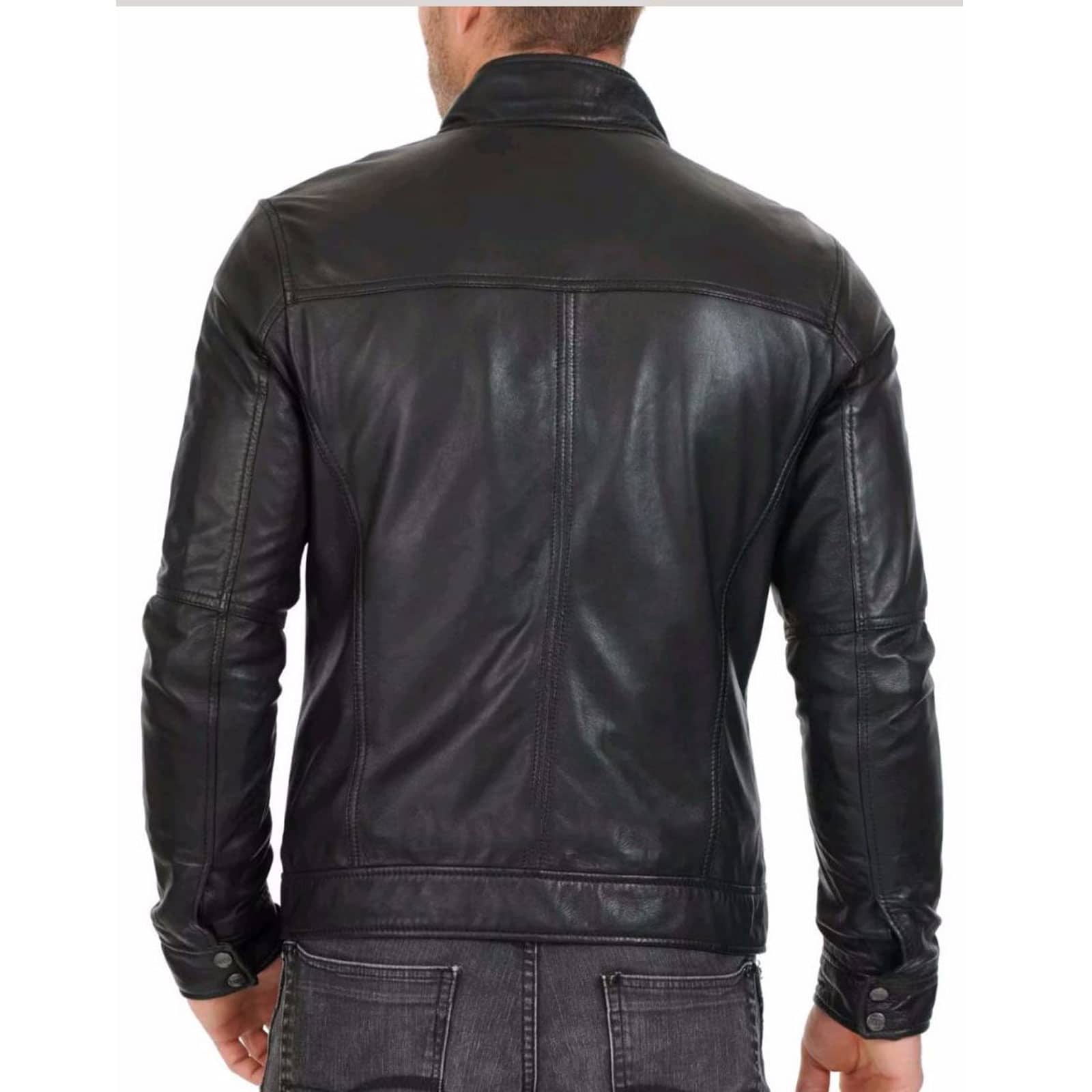 Buy Biker Leather Jacket with Snap Closure - Jackets for Men 0075 ...