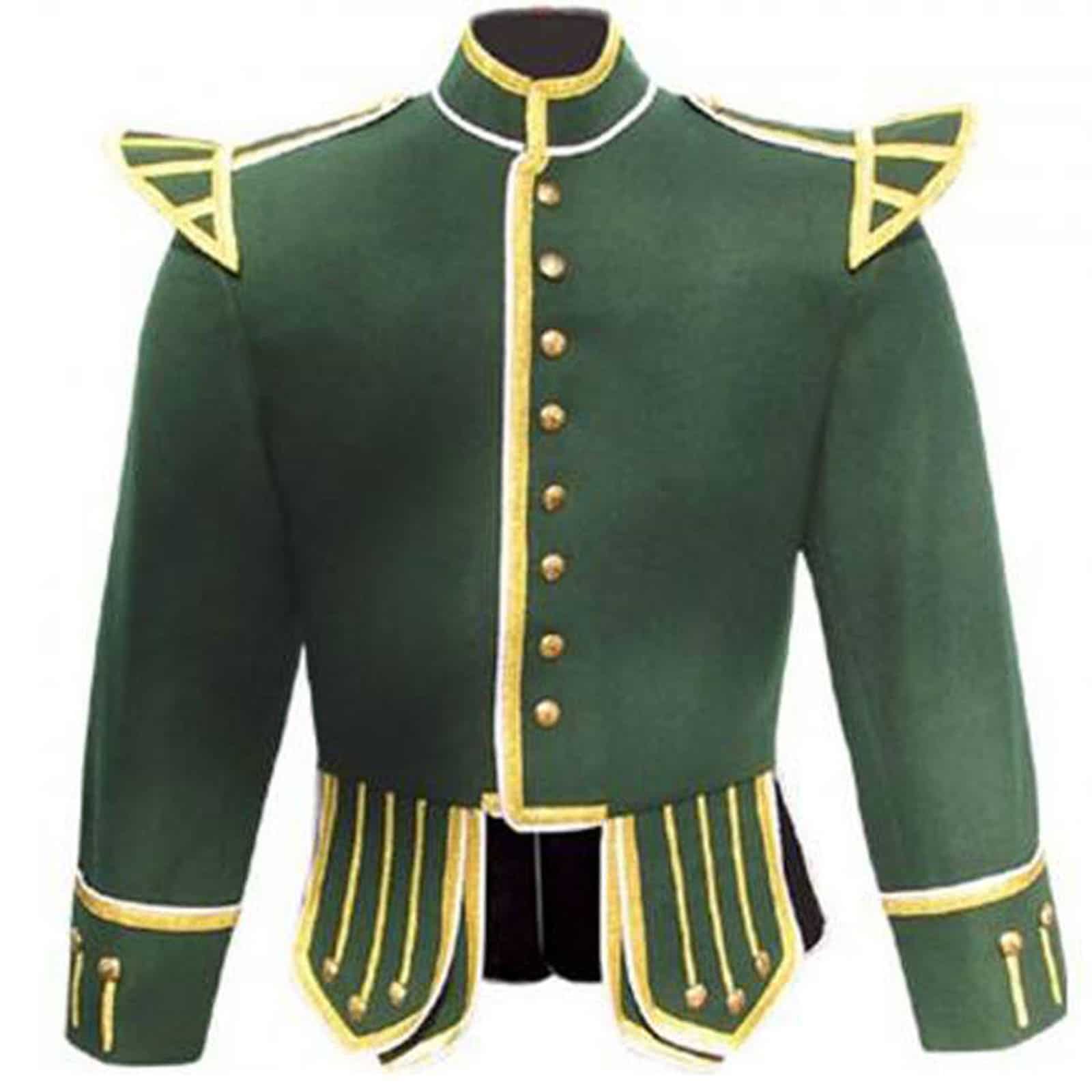 Professional Custom Made Doublet Jacket - popular Black Military Piper Drummer Kilt Jacket For Men