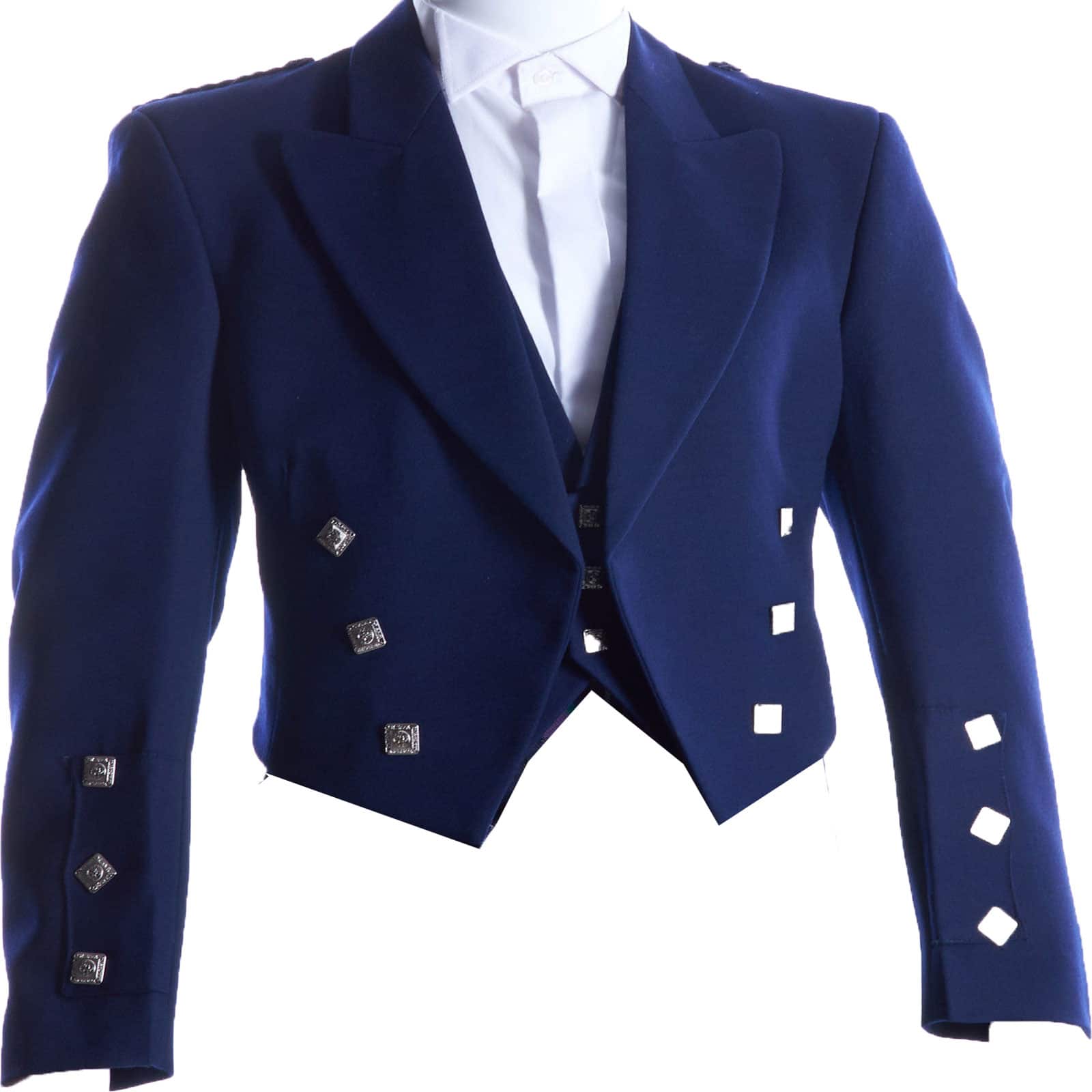 Navy Blue Prince Charlie Jacket with 3 