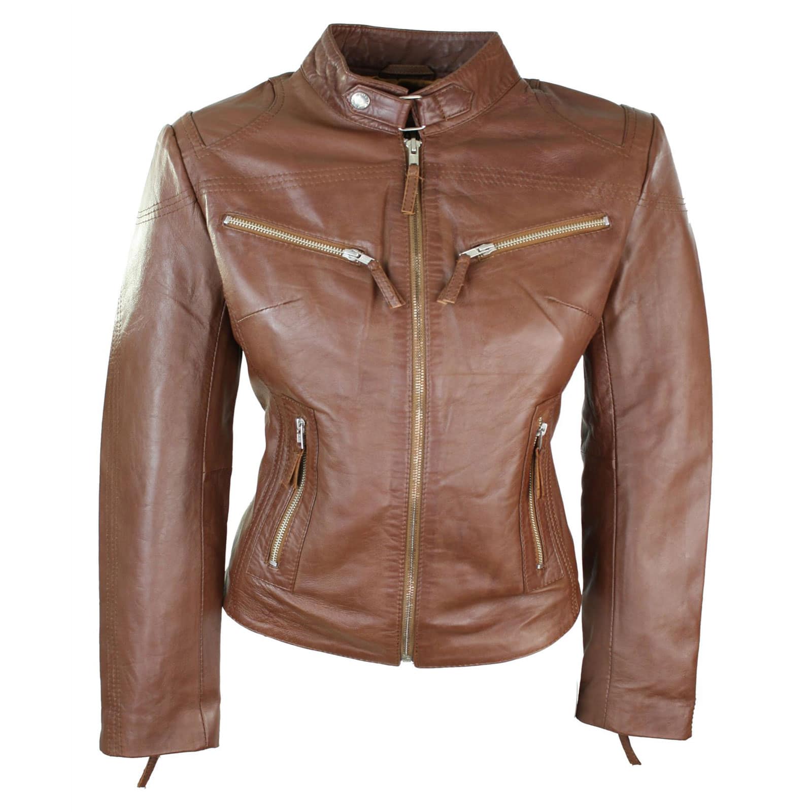 Slim Fit Biker Leather Jacket for Women | Bespoke Jacket | Kilt and Jacks