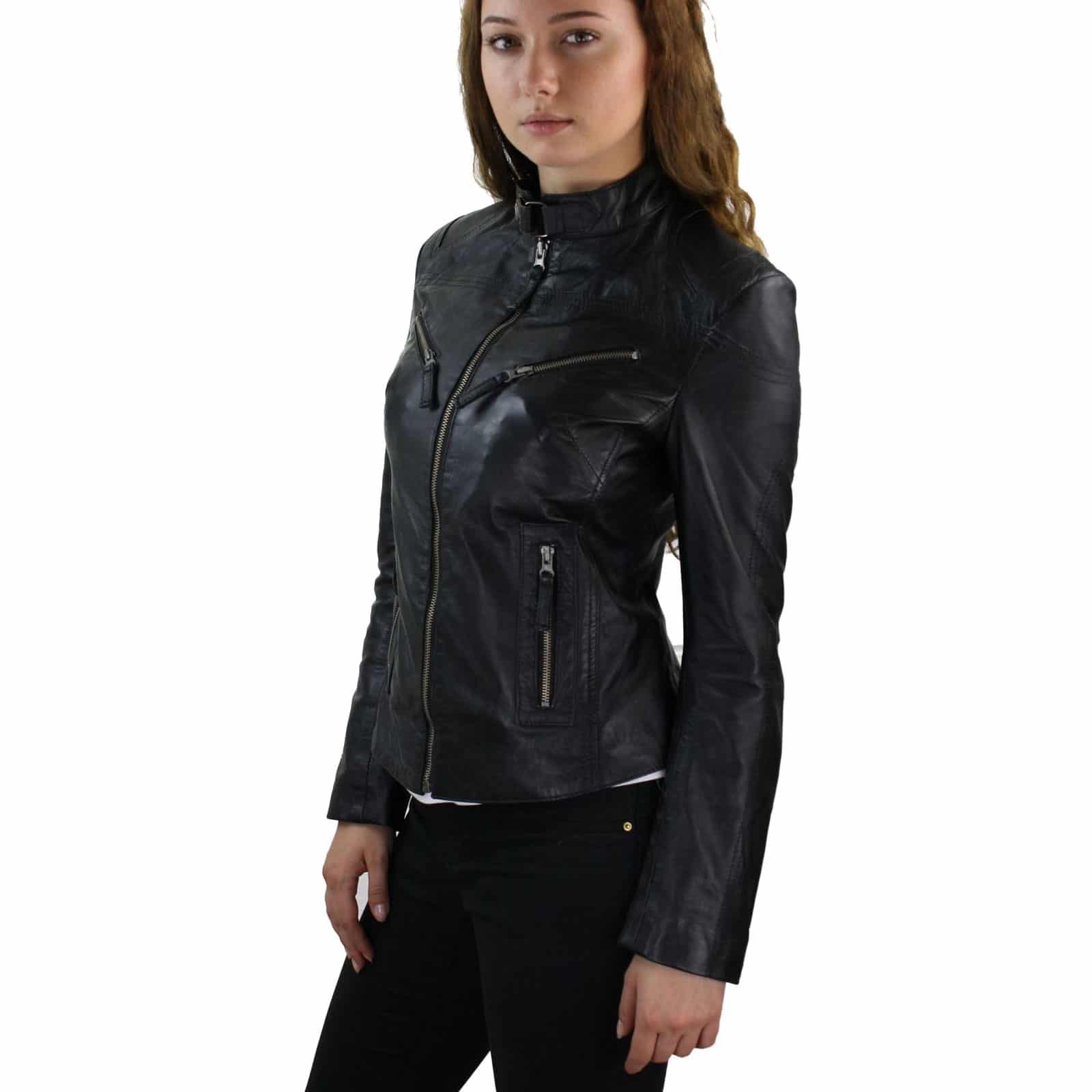 Slim Fit Biker Leather Jacket for Women | Bespoke Jacket | Kilt and Jacks