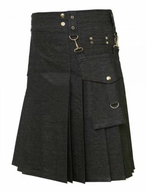 denim kilts, mens kilt, mens denim kilt, kilt for men, denim mens kilt